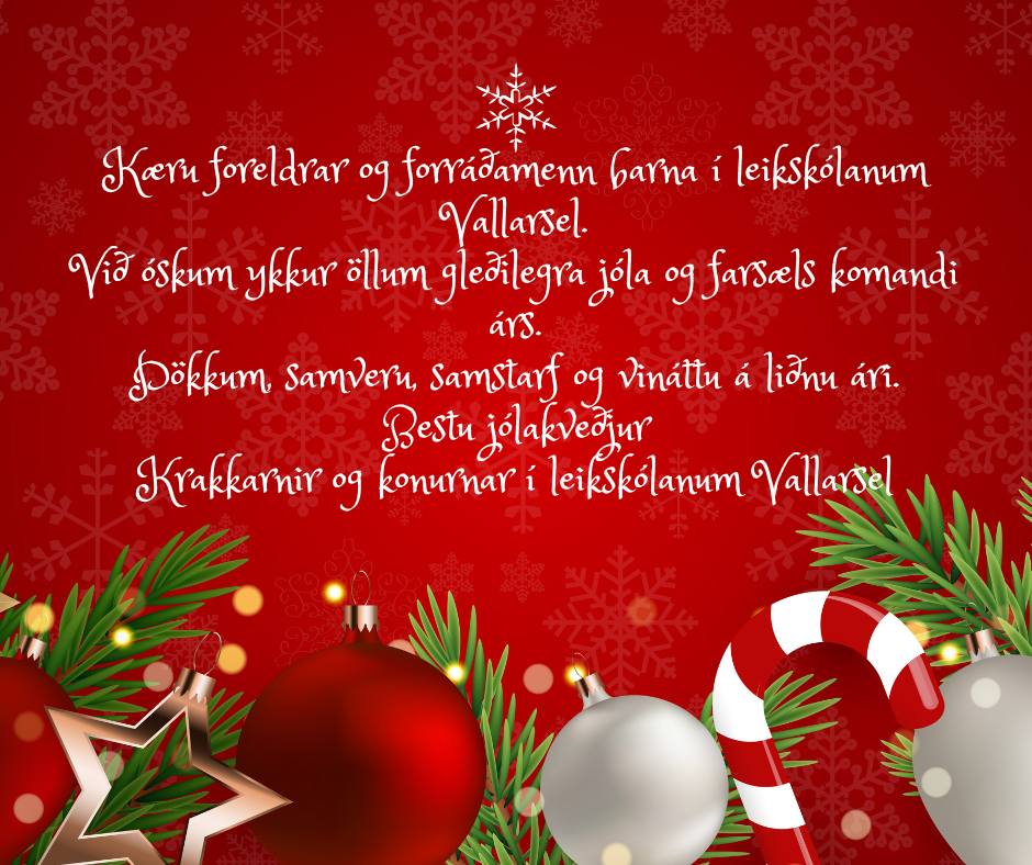 Jólakveðja frá öllum í Vallarseli