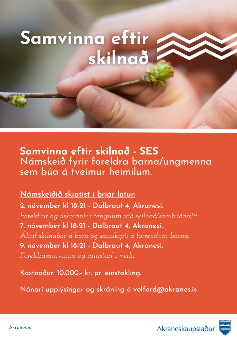 Námskeið fyrir foreldra á vegum Velferðarsviðs Akraneskaupsstaðar